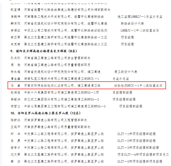 喜報！河南交科院檢驗檢測認(rèn)證有限公司、河南省豫通工程管理咨詢有限公司獲河南省交通運(yùn)輸廳通報表揚(yáng)